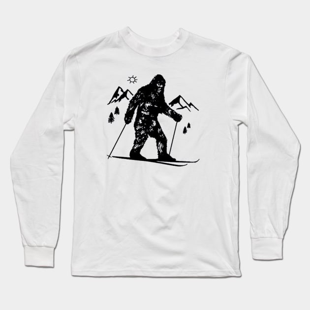 ski bigfoot Long Sleeve T-Shirt by BerrymanShop